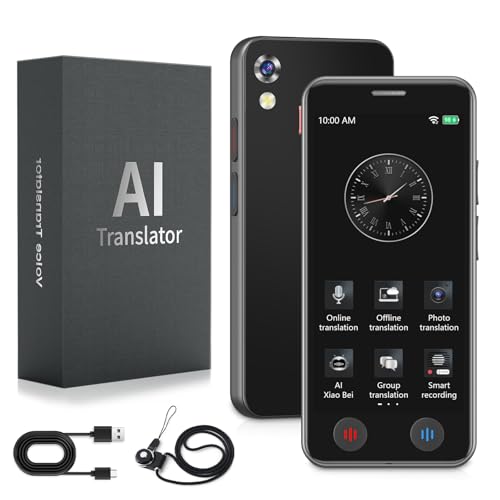LivElect Dispositivo traduttore linguistico, Traduttore istantaneo da 5 pollici Nessun WiFi, Traduttore portatile AI, 139 lingue Traduzione vocale in tempo reale bidirezionale, WiFi & offline e