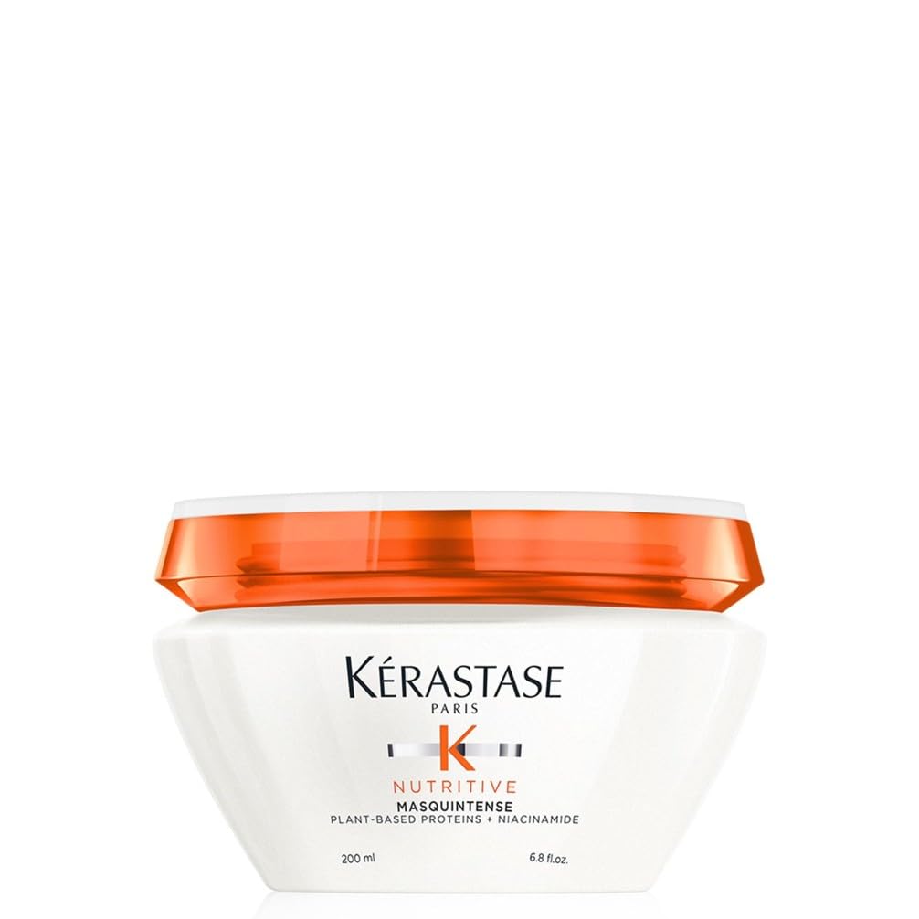 Kérastase Nutritive, Deep Nutrition Soft Mask for Very Dry and Damaged Fine to Medium Hair, Enriched with Niacinamide and Plant-Based Proteins, Conditions and Adds Softness and Shine, Masquintense