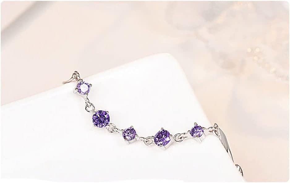 Bracelet Améthyste Argent Sterling et cristal, le cadeau d'amitié idéal