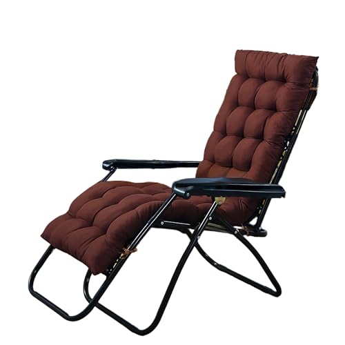 Surwin Tinta Unita Cuscino per Sdraio da Esterno Imbottito, Morbido Cuscini per Sdraio Cuscino per Lettino Prendisole, Cuscini da Esterno, Materassino per lettino Prendisole (Caffè,48x120cm)