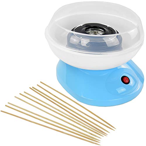 Syntrox Germany elektrische Zuckerwattemaschine Blau Cotton Candy Maker inkl. Messlöffel u. 10 Holzstäbchen – Bild 3