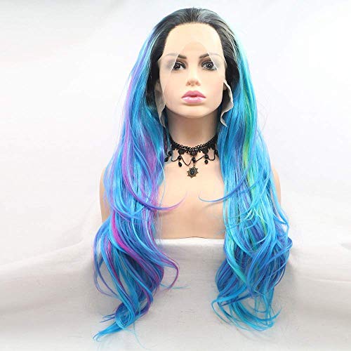 Perruque lace front bleu pour dissimuler la repousse naturelle