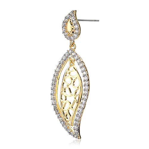 Image of Estele Women 24Kt Gold Tone Plated Ad Stone Round Stud Earrings