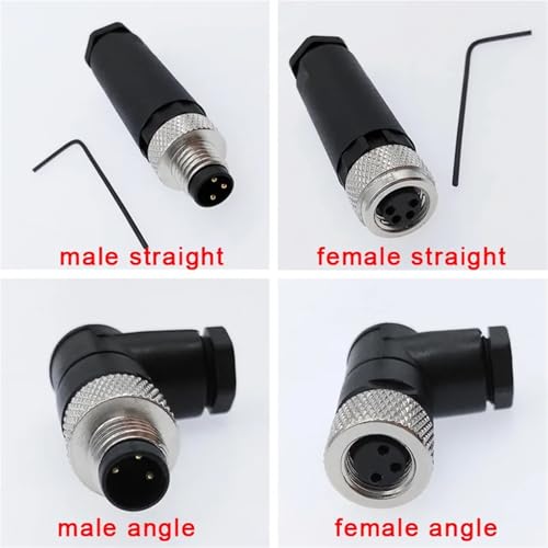 Conector de sensor M8 con acoplamiento roscado y tornillo de ángulo recto 3