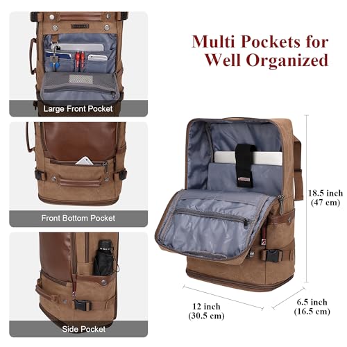 Image of WITZMAN Travel Backpack for Men Carry on Luggage Backpack Large Man Canvas Rucksack with Shoe Compartment