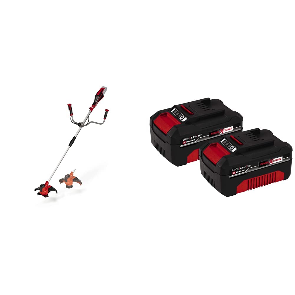 Einhell Desbrozadora con batería AGILLO 18/200 Power X-Change + Pack Doble de baterías 4,0 Ah Power X-Change