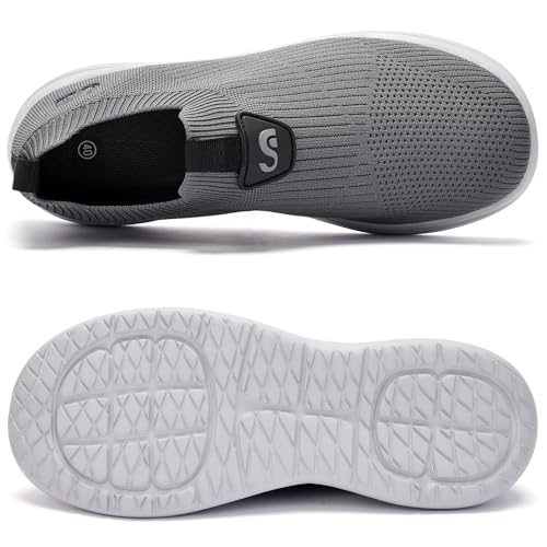 Men's Slip On Sneakers Walking Shoes Wide, Casual Soft Breathable Slip in Sock Sneakers,Non-Slip Rubber Sole, Workout,Athletic 5