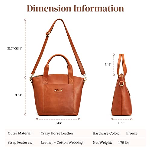 S-ZONE Genuine Leather Satchel Bags for Women Crossbody Tote Top-Handle Handbags Shoulder Purse Medium3