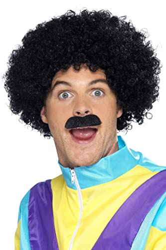 Smiffy's Panoplie Scouser, noire, perruque bouclée & moustache