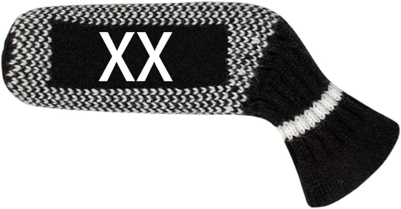 Scott Edward 1PCS Golf Knitted Blade Putter Cover,Double Layers knit,Cute and Soft Acrylic Fabric,Single/Double Sided Customization(Black White Dot)