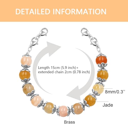 Image of Interchangeable DIY Semi-Finished Medical Alert Bracelet - 8mm Natural Stone Bead Adjustable Dual-Use Bracelet - YA5062