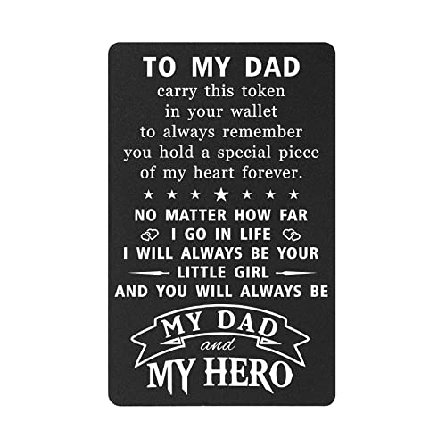 Dad Gifts from Daughter, Dad Wallet Card, I Will Always Be Your Little Girl, I Love You Dad Birthday Card, My Daddy Fathers Day, Christmas