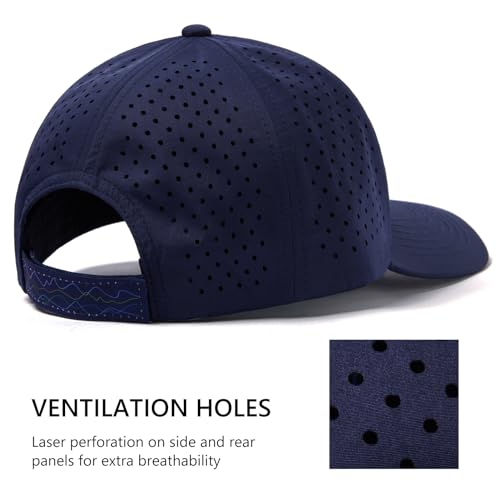 Image of UPF 50+ Performance Water Resistant Baseball Cap Lightweight Breathable Hat Golf Running Boat Hiking for Men Women