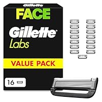 Gillette Labs Rasierklingen Herren, 16 Original Ersatzklingen, Schwarz - Nassrasierer, Klingen Kompatibel mit Allen Labs Rasierern, Inkl. Heated Razor