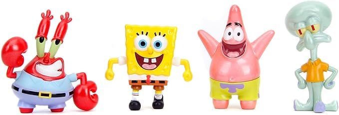 Jada Toys 4er-Set Spongebob Figuren (Spongebob Schwammkopf, Patrick, Thaddäus und Mr. Krabs) - 4 Sammelfiguren aus Metall… – Ansicht 6