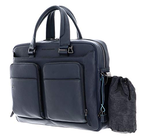 Piquadro Square Briefcase, 40 Cm, Blue, One Size #TOP2