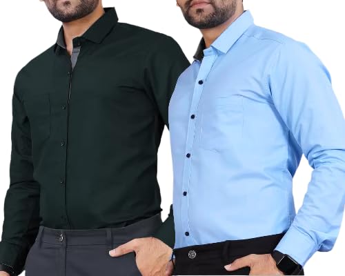 Image of Pinkmint Cotton Soild Combo Men Shirt Formmal Wear Office Wear Regular Fit Shirt