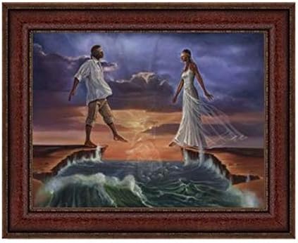 Step Out on Faith: Love by Williams (17.25x25.25 inches - Brown Frame).