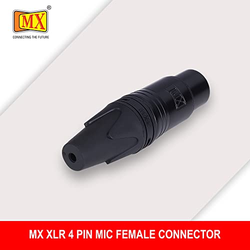 Image of MX 3 Pin XLR connector Microphone Connector pin Pure Copper Nickel Plated Pins1 for High Conductivity microphone cable connector PERENT (4 PIN, Pack of 10, Female Connector)
