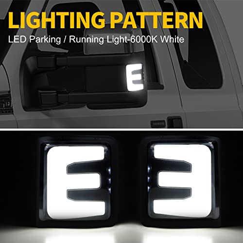 Autboom Side Mirror Marker Lights Switchback Led Mirror Turn Signal & Running Lights Compatible With 2008-2016 F250 F350 F450 F550 Super Duty Mirror Lights Drl Parking Lamp #TOP2