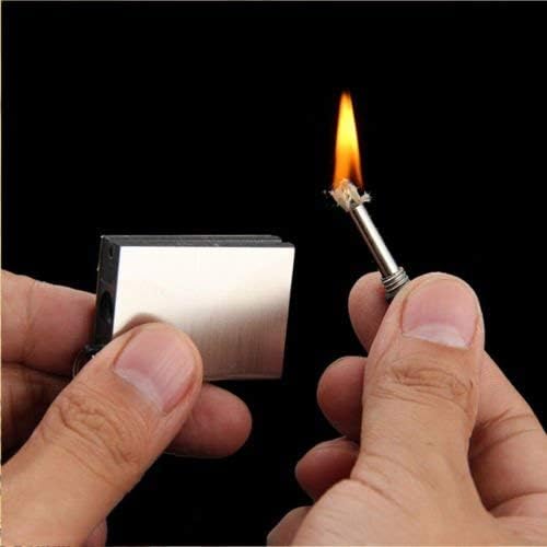 Solayman TechMetal Match - Permanent Endless Match - Emergency Fire Starter - Outdoor Survival Tool - Outdoor Emergency Flint Stone Lighter with Keychain for Travel, Camping, Hiking, BBQ