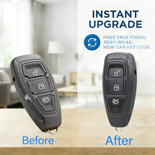 Car Key Fob Cover Shell for Ford Fiesta Focus Kuga Mondeo C-Max S-Max Galaxy - 3 Buttons Keyless Entry Remote Case Replacement with Uncut Blade & CR2032 Battery - Image 3