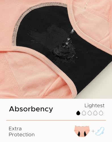 INNERSY Girls Period Underwear Hipster Cotton Menstrual Panties for Teens 6 Pack3