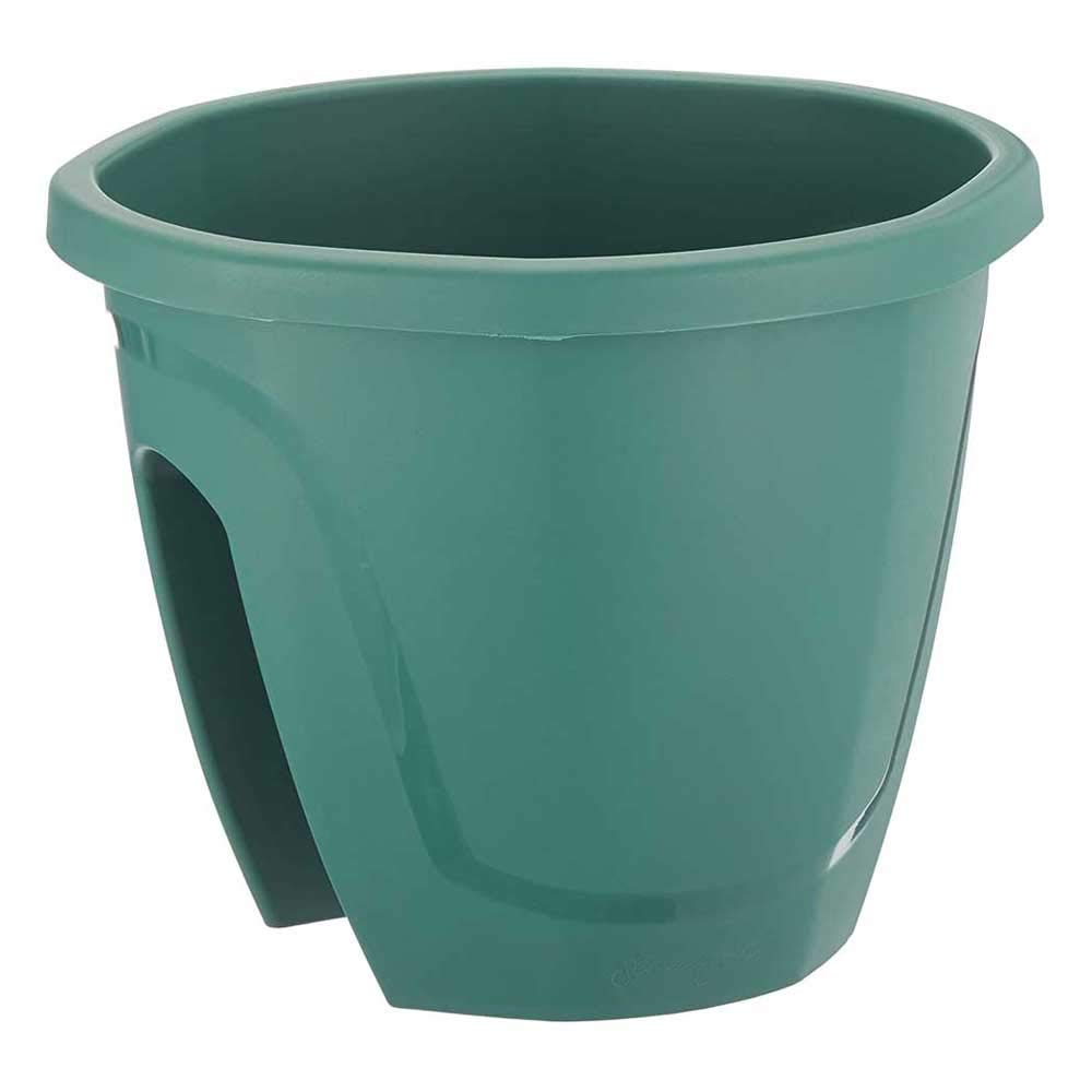 Serinova Jardinera Barandilla Balcón, Set 2 Unidades, 29 cm, 7,5 litros, Maceta Colgar (Verde)