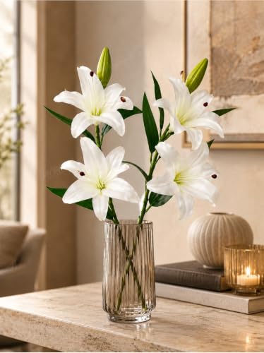 Image of Divyakosh Artificial Flower Bunch - Multiflora Fabric Tulip Fake Sticks for Home Decor, Bedroom, Living Room, Wedding & Festive Decoration (Multicolour, Pack of 1, Without Vase)