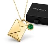 Personalised Locket Women Necklace w/ Text Inside Memorial Jewellery (gold)