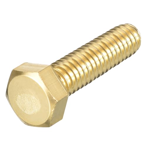 Image of METALLIXITY Hex Head Screw Bolt (5 /16-18x1-1 /4 inch) 1Pcs, Brass Fully Threaded Solid Brass Hex Bolts Machine Screws - for Machinery Repair