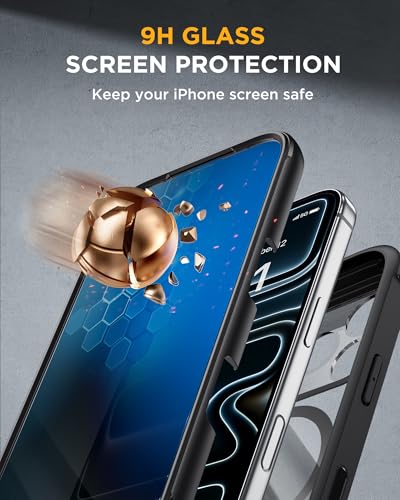 Image of Miracase for iPhone 17 Pro Max Case with Privacy Screen Protector, Black