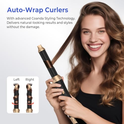 Image of 5 in 1 Hair Dryer Brush Set, Negative Ion Blow Dryer Brush Air Styler Curling Wrap Air Curler, Curling Iron Hair Styling Tools As A Gift for Straight /Curl /Drying /Smoothing