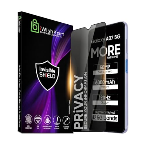 Military Grade compatible with Samsung Galaxy A07 5G Privacy Antispy Tempered Glass screen protector guard Full Edge to Edge 9H Full Glue FHD with Eas