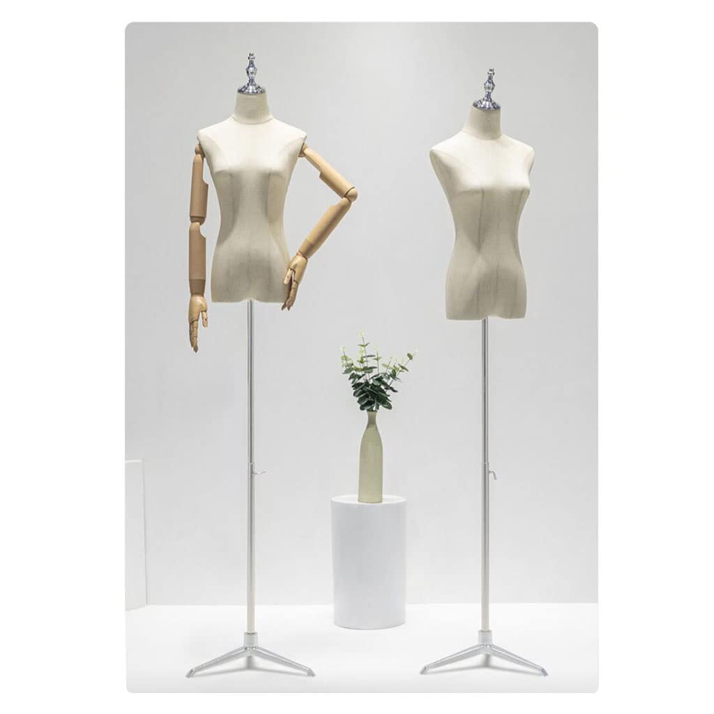 Verstellbarer weiblicher Mannequin-Torso mit Armen und abnehmbarem Kopf – Größe S, perfekt zum Nähen, für die Präsentation von Kleidern und Schmuck, ideale Schneiderpuppe für Modebegeisterte