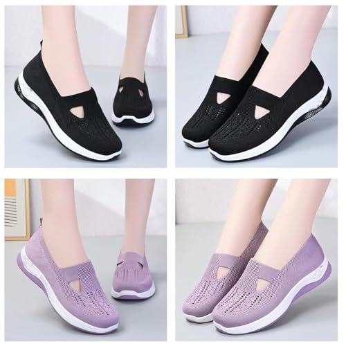 Women's Woven Orthopedic Breathable Soft Shoes Women Slip-On Arch Support Non-Slip Shoes Mesh Orthopedic Walking Shoes2
