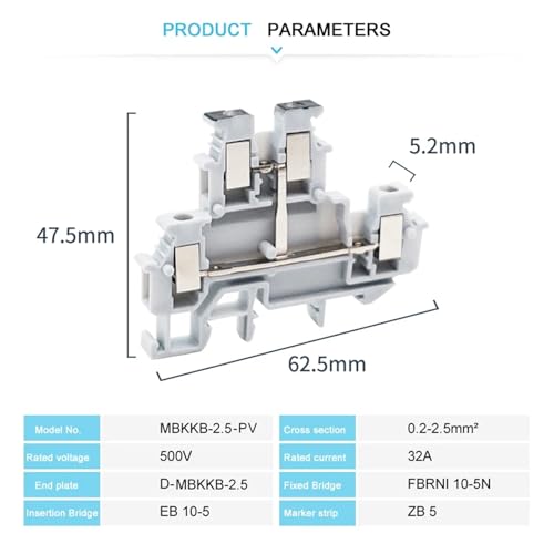 Conectores de tornillo MBKKB de doble nivel para optimizar espacio con conector equipotencial 3