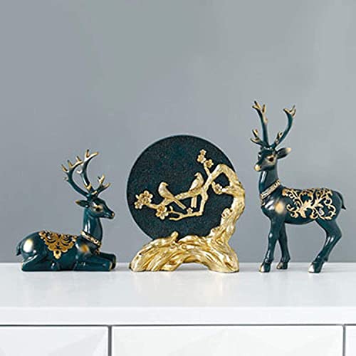 Statue de cerf en marbre et or pour sublimer la table basse de votre salon de luxe