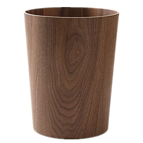 Cubo de basura de madera de 2.3 galones para el hogar u oficina, papelera redonda de madera natural de estilo japonés, ligera, resistente para debajo del escritorio, cocina, dormitorio, estudio, hotel