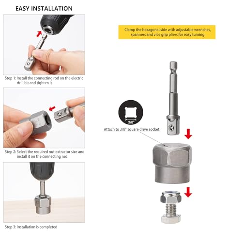 Sukudon 14 PCS Socket Set, Bolt Extractor Set, Locking Wheel Nut Removal Tool - Image 4