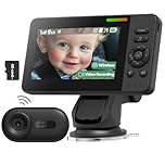 Elzeeo Wireless Baby Car Camera with 1080P Advanced Night Vision and 32H Battery, No Wi-Fi Needed Easy Setup Car Baby Monitor with Video Recording Adjustable Angle, Newborns Travel Essentials Gifts