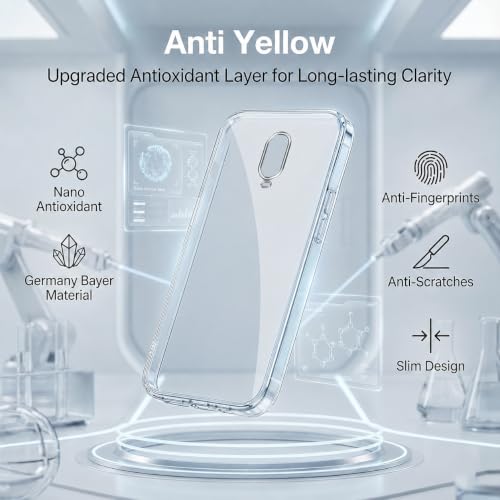 Image of DIZORO Compatible with Oneplus 6T / Oneplus 7 5G Back Cover Case Clear,[ Anti Yellow ][Military Grade Protection] Hard PC Back Cover Transparent