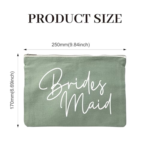 LADY&HOME Bridesmaid Makeup Bag Bride Vibe Team Bride Makeup Bag Wedding Party Cosmetic Bag Bridesmaid Proposal Gifts for Bridal Shower,Wedding,Bachelorette2