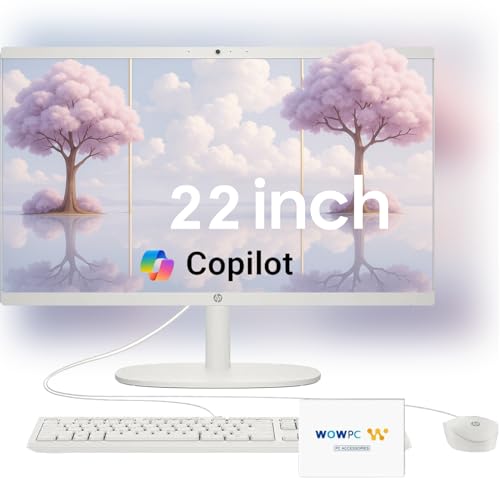 Image of HP 22 inch FHD All-in-One Desktop PC • 2025 Model - Exclusive Back-to-School Limited Edition • 64GB RAM • 1.5TB Storage (1TB SSD + 512GB External HD) • 13th Gen Intel Quad-Core CPU • Windows 11