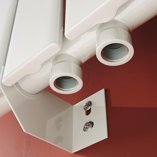 SONNI Design Heizkörper 600x465mm Weiß, Einlagig Heizkörper flach und klein für Badezimmer, vertikaler Badheizkörper flach Paneelheizkörper für Bad Flachheizkörper mit Seitenanschluss