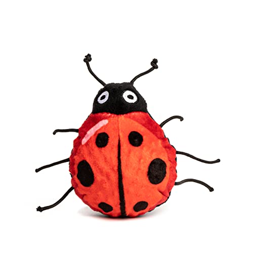 fabdog Faballs Dog Ball Toys - Super Squeaky Durable Dog Toys for All Breeds - Plush Dog Squeak Toy Balls | Animal-Themed Plush Toys | Small Lady Bug