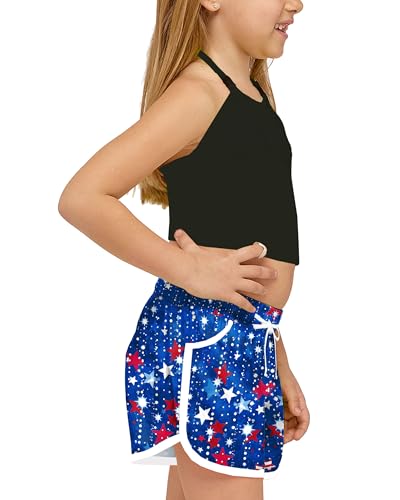 Image of Deerose Kids Hawaiian Swim Board Shorts Quick Dry Active Swim Trunk 5-14 Years