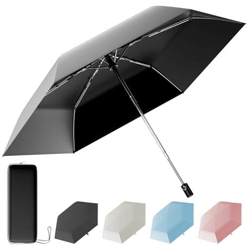 Moorrlii Automatic Folding Travel Umbrella - Compact Windproof Rainproof Sunproof UV Protection, One-Hand Open/Close, Fits Bag/Backpack/Suitcase, Unisex for All Scenarios
