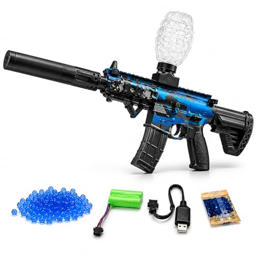 Image of Electric Gel Blaster Gun M416 Set for Kids & Teens | 7-8mm Crystal Water Beads Shooter, Automatic & Manual Modes, Rechargeable Battery, Long Range Toy Gun