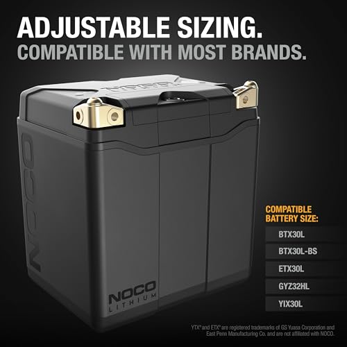 NOCO Lithium NLP30: Ultra-Light 12V Lithium Powersport Battery – Group 30 – 8Ah – 700A Start Power – Intelligent BMS – UL Certifiedc